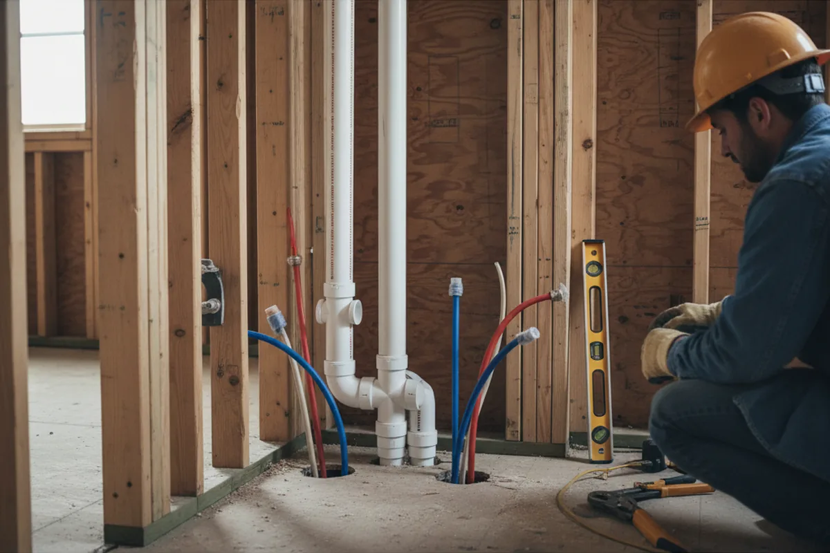 Drain and supply rough-in during Toilet Repair and Installation in Dixon